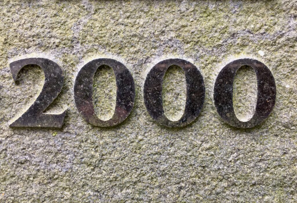 The year 2000 problem, or "Y2K bug" was a flaw in computer programs that represented calendar years with only the last two digits instead of four, causing misreads and malfunctions at the turn of the millennium.